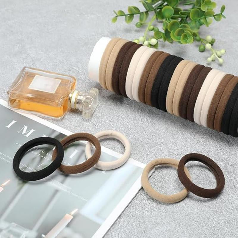 20PC Simple Style Plain Color Hair Tie Set, Casual Versatile Hair Accessories for Women & Girls, Minimalist Headwear Suitable for Thick Hair