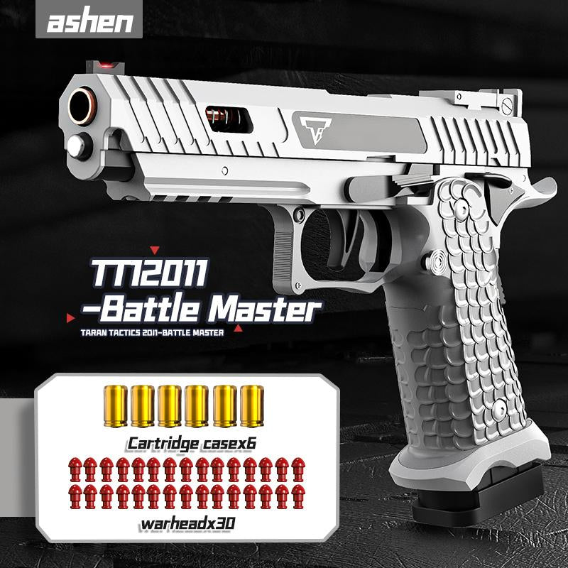 Battle Master 2011 Taran Tactical Rapid Fire Shell Ejecting Soft Air Gun for Kids, Black Technology Anti-Recoil Pistol for Children