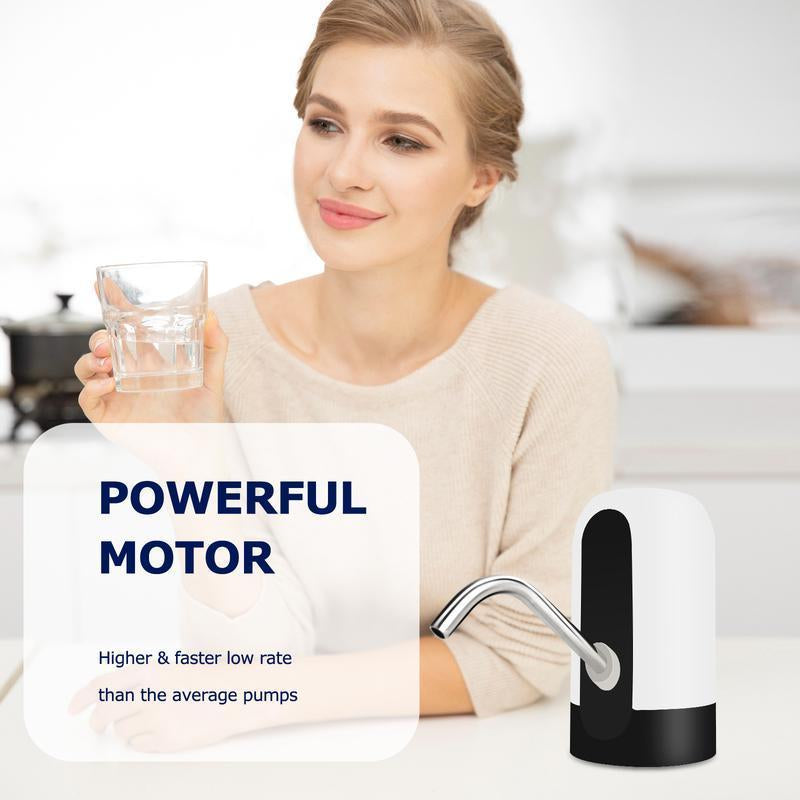 Water Dispenser for 5 Gallon Bottle - Rechargeable Water Pump for 5 Gal Jug, Bpa-Free, Food Grade Silicone Hose, Stainless Steel Spout - 30-40 Days Battery Life, Easy One Switch Operation for Kitchen Outdoor Camping Office
