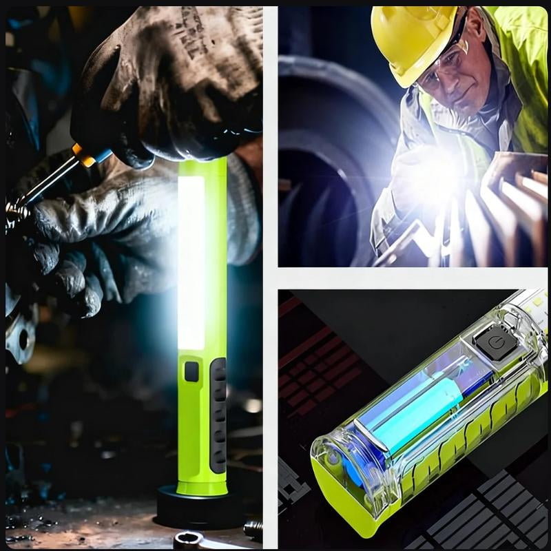 Bougerv Adjustable COB LED Stick Work Light, 800 Lumens Compact Handheld Utility Light with Built-In 3000Mah Rechargeable Battery, Multiple Mounting Options for Garage, Auto Repair, Emergency & Workshop Use 1PCS