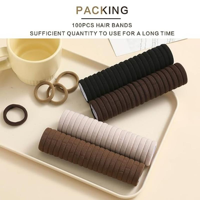 20PC Simple Style Plain Color Hair Tie Set, Casual Versatile Hair Accessories for Women & Girls, Minimalist Headwear Suitable for Thick Hair