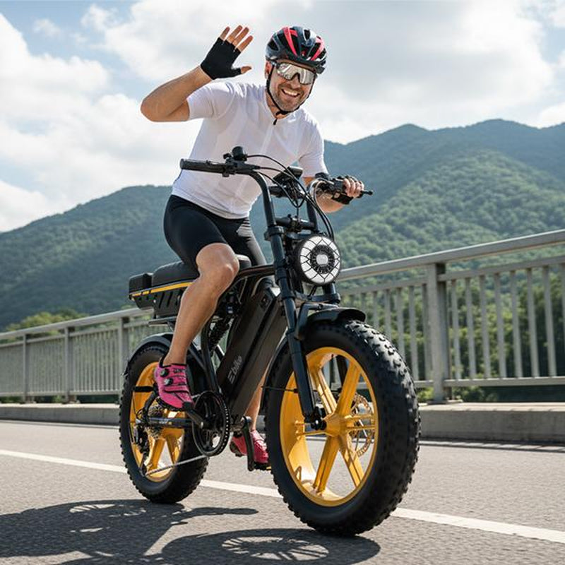 R9 Electric Bike 1500W Dual Battery | up to 130 Miles Range | 20"X4.0 Fat Tires | 7-Speed, LCD Display, Front Suspension | Adult Ebike