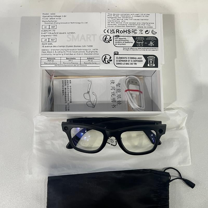 Ai Wireless Smart Glasses with Camera, Real-Time Translation, Bluetooth-Compatible Audio, Long Battery Life, Ip65 Waterproof, Travel Sports Outdoor Use