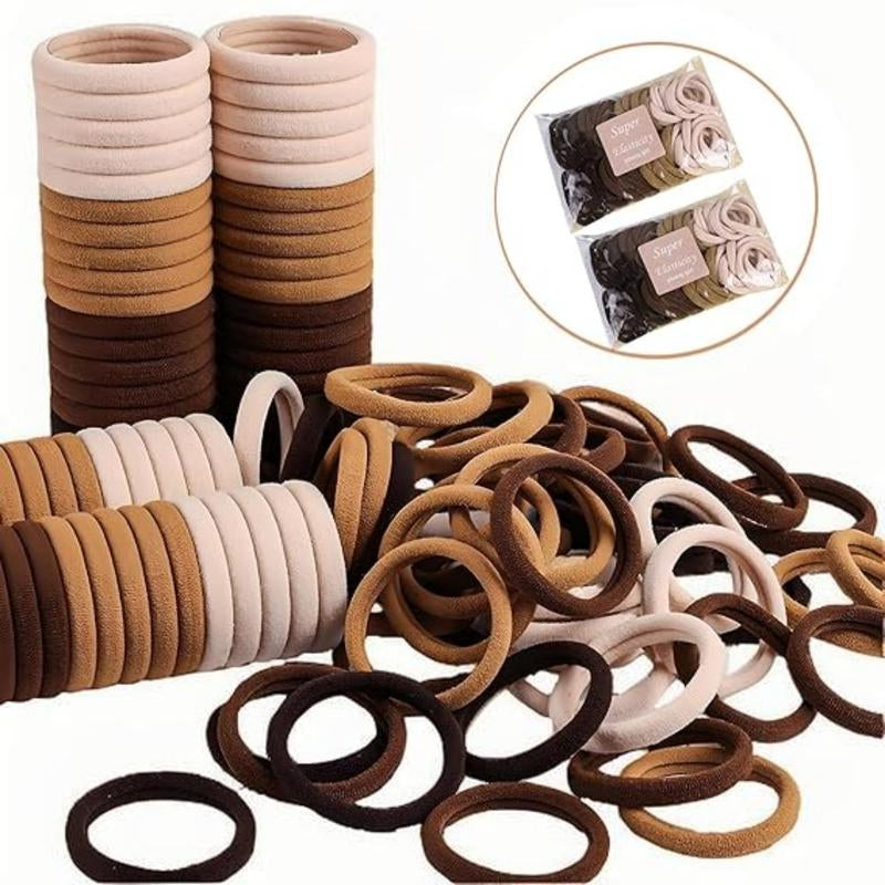 20PC Simple Style Plain Color Hair Tie Set, Casual Versatile Hair Accessories for Women & Girls, Minimalist Headwear Suitable for Thick Hair