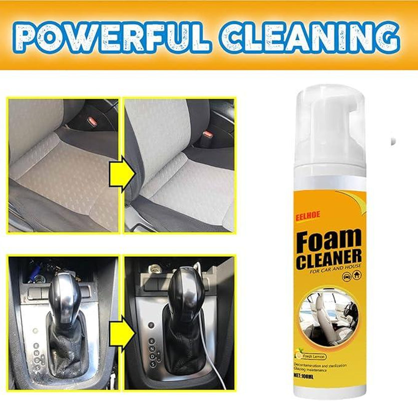 1-Bottle Foam Cleaner, Spray Foam Cleaner, Multi-Purpose Car Foam Cleaner, Lemon-Scented Car and Home Foam Cleaner, Powerful Kitchen and Car Stain Remover Spray (200Ml)
