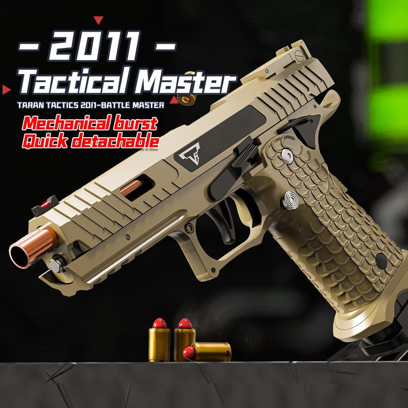 Battle Master 2011 Taran Tactical Rapid Fire Shell Ejecting Soft Air Gun for Kids, Black Technology Anti-Recoil Pistol for Children