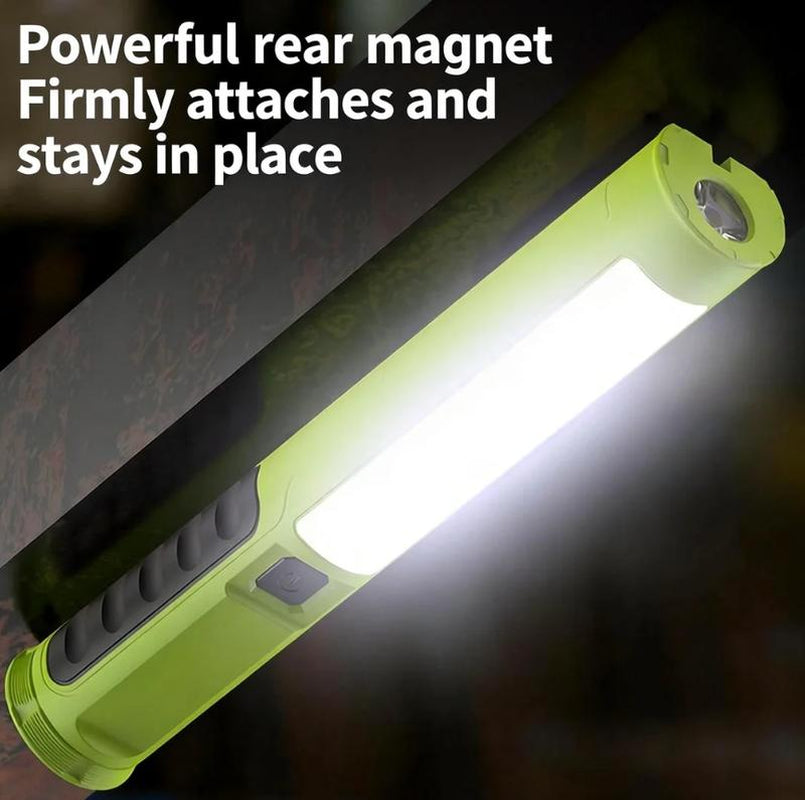 Bougerv Adjustable COB LED Stick Work Light, 800 Lumens Compact Handheld Utility Light with Built-In 3000Mah Rechargeable Battery, Multiple Mounting Options for Garage, Auto Repair, Emergency & Workshop Use 1PCS