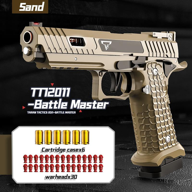 Battle Master 2011 Taran Tactical Rapid Fire Shell Ejecting Soft Air Gun for Kids, Black Technology Anti-Recoil Pistol for Children