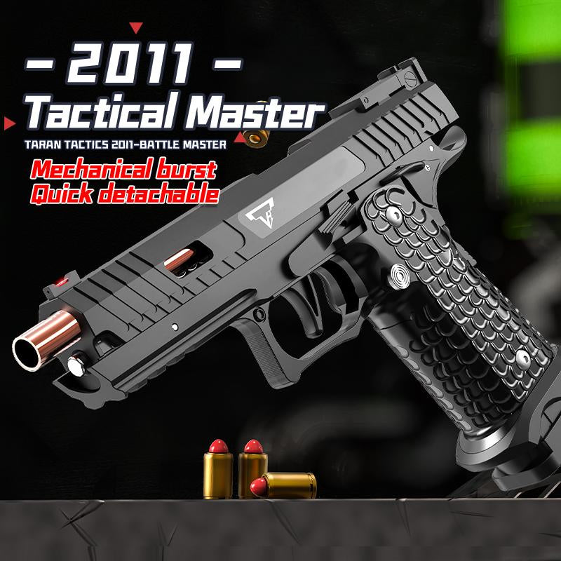 Battle Master 2011 Taran Tactical Rapid Fire Shell Ejecting Soft Air Gun for Kids, Black Technology Anti-Recoil Pistol for Children